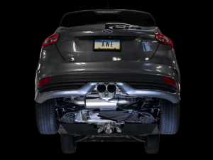 AWE Tuning - AWE Tuning Ford Focus ST Touring Edition Cat-back Exhaust - Resonated - Chrome Silver Tips - Image 5