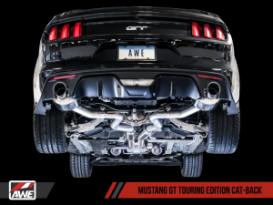 AWE Tuning - AWE Tuning S550 Mustang GT Cat-back Exhaust - Touring Edition (Chrome Silver Tips) - Image 2