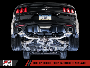 AWE Tuning - AWE Tuning S550 Mustang GT Cat-back Exhaust - Touring Edition (Chrome Silver Tips) - Image 8