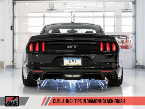 AWE Tuning - AWE Tuning S550 Mustang GT Cat-back Exhaust - Touring Edition (Diamond Black Tips) - Image 8