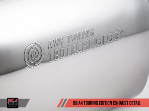 AWE Tuning - AWE Tuning Audi B9 A4 Touring Edition Exhaust Dual Outlet - Chrome Silver Tips (Includes DP) - Image 4