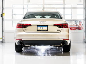 AWE Tuning - AWE Tuning Audi B9 A4 Touring Edition Exhaust Dual Outlet - Chrome Silver Tips (Includes DP) - Image 11