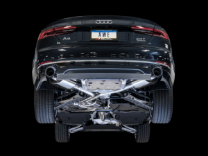 AWE Tuning - AWE Tuning Audi B9 A5 Touring Edition Exhaust Dual Outlet - Chrome Silver Tips (Includes DP) - Image 7