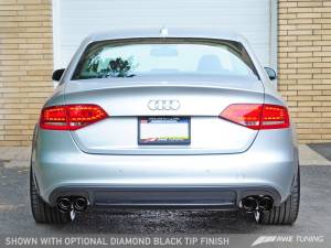 AWE Tuning - AWE Tuning Audi B8 A4 3.2L Touring Edition Exhaust - Quad 90mm (3.54in) Diamond Black Tips - Image 2