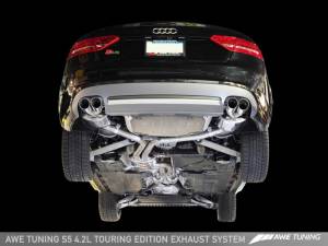 AWE Tuning - AWE Tuning Audi B8 S5 4.2L Touring Edition Exhaust System - Polished Silver Tips - Image 2