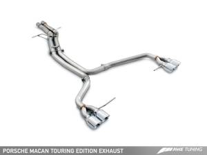 AWE Tuning - AWE Tuning Porsche Macan Touring Edition Exhaust System - Diamond Black 102mm Tips - Image 1