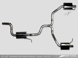 AWE Tuning - AWE Tuning VW CC Touring Edition Exhaust Dual Outlet - Chrome Silver Tips - Image 6