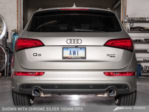 AWE Tuning - AWE Tuning Audi 8R Q5 3.0T Touring Edition Exhaust Dual Outlet Chrome Silver Tips - Image 8