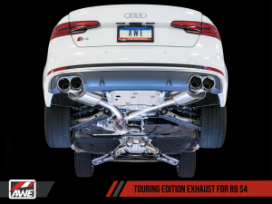 AWE Tuning - AWE Tuning Audi B9 S4 Touring Edition Exhaust - Non-Resonated (Silver 102mm Tips) - Image 1