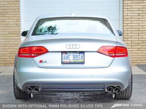 AWE Tuning - AWE Tuning Audi B8 / B8.5 S4 3.0T Track Edition Exhaust - Chrome Silver Tips (90mm) - Image 3