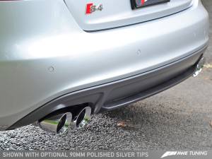 AWE Tuning - AWE Tuning Audi B8 / B8.5 S4 3.0T Track Edition Exhaust - Chrome Silver Tips (90mm) - Image 6