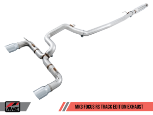 AWE Tuning - AWE Tuning Ford Focus RS Track Edition Cat-back Exhaust - Chrome Silver Tips - Image 1