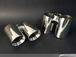 AWE Tuning - AWE Tuning Panamera Turbo Performance Exhaust System Track Edition Polished Silver Tips - Image 2