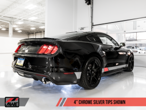 AWE Tuning - AWE Tuning S550 Mustang GT Cat-back Exhaust - Track Edition (Chrome Silver Tips) - Image 4