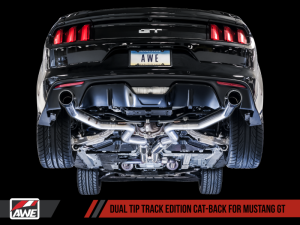 AWE Tuning - AWE Tuning S550 Mustang GT Cat-back Exhaust - Track Edition (Chrome Silver Tips) - Image 7