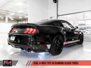 AWE Tuning - AWE Tuning S550 Mustang GT Cat-back Exhaust - Track Edition (Diamond Black Tips) - Image 6