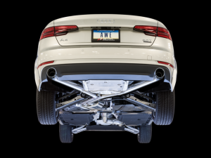 AWE Tuning - AWE Tuning Audi B9 A4 Track Edition Exhaust Dual Outlet - Chrome Silver Tips (Includes DP) - Image 6