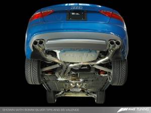 AWE Tuning - AWE Tuning Audi B8 A5 3.2L Track Edition Exhaust System - Quad 90mm Slash Cut Black Tips - Image 2