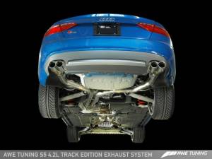 AWE Tuning - AWE Tuning Audi B8 S5 4.2L Track Edition Exhaust System - Polished Silver Tips - Image 2