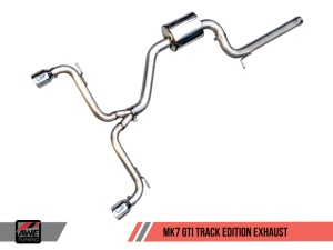AWE Tuning - AWE Tuning VW MK7 GTI Track Edition Exhaust - Diamond Black Tips - Image 1