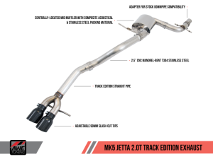 AWE Tuning - AWE Tuning Mk5 Jetta 2.0T - GLI Track Edition Exhaust - Diamond Black Tips - Image 1