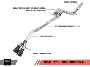 AWE Tuning - AWE Tuning Mk5 Jetta Mk6 Sportwagen 2.5L Track Edition Exhaust - Diamond Black Tips - Image 3