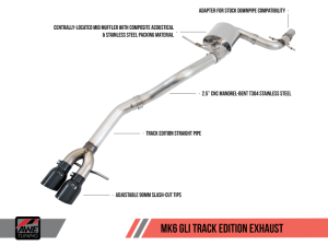AWE Tuning - AWE Tuning Mk6 GLI 2.0T - Mk6 Jetta 1.8T Track Edition Exhaust - Diamond Black Tips - Image 1