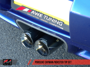 AWE Tuning - AWE Tuning Optional Porsche 987 Cayman/S Boxster/S Muffler Tip Set - Polished Silver - Image 4