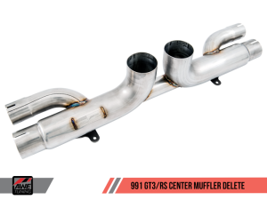 AWE Tuning - AWE Tuning Porsche 991 GT3 / RS Center Muffler Delete - Chrome Silver Tips - Image 12