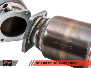 AWE Tuning - AWE Tuning Porsche 991 Turbo Performance Exhaust and High-Flow Cat Sections - Black Quad Tips - Image 3