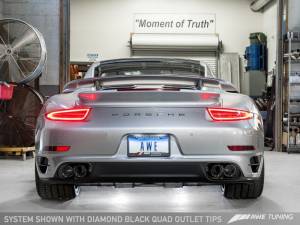 AWE Tuning - AWE Tuning Porsche 991 Turbo Performance Exhaust and High-Flow Cat Sections - Black Quad Tips - Image 5