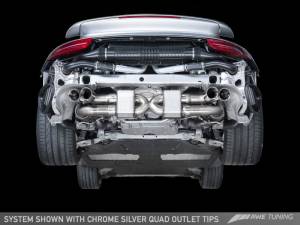 AWE Tuning - AWE Tuning Porsche 991.1 Turbo Performance Exhaust and High-Flow Cats - Black Quad Tips - Image 2