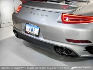 AWE Tuning - AWE Tuning Porsche 991.1 Turbo Performance Exhaust and High-Flow Cats - Black Quad Tips - Image 3