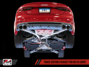 AWE Tuning - AWE Tuning Audi B9 S5 Coupe 3.0T Track Edition Exhaust - Chrome Silver Tips (90mm) - Image 1