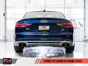 AWE Tuning - AWE Tuning Audi B9 S5 Coupe 3.0T Track Edition Exhaust - Chrome Silver Tips (102mm) - Image 3