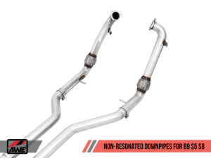 AWE Tuning - AWE Tuning Audi B9 S5 Sportback Touring Edition Exhaust - Non-Resonated (Silver 90mm Tips) - Image 2