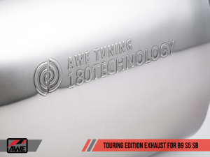 AWE Tuning - AWE Tuning Audi B9 S5 Sportback Touring Edition Exhaust - Non-Resonated (Black 90mm Tips) - Image 6