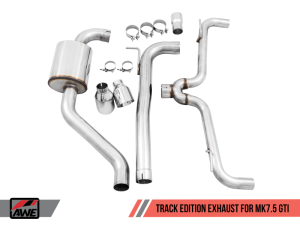 AWE Tuning - AWE Tuning Volkswagen GTI MK7.5 2.0T Track Edition Exhaust w/Chrome Silver Tips 102mm - Image 4