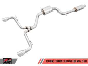 AWE Tuning - AWE Tuning Volkswagen GTI MK7.5 2.0T Touring Edition Exhaust w/Chrome Silver Tips 102mm - Image 1