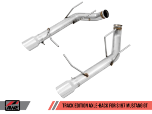 AWE Tuning - AWE Tuning S197 Mustang GT Axle-back Exhaust - Track Edition (Chrome Silver Tips) - Image 1