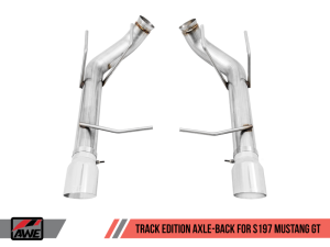 AWE Tuning - AWE Tuning S197 Mustang GT Axle-back Exhaust - Track Edition (Chrome Silver Tips) - Image 2