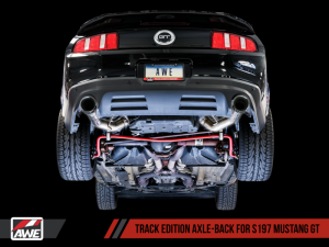 AWE Tuning - AWE Tuning S197 Mustang GT Axle-back Exhaust - Track Edition (Chrome Silver Tips) - Image 6
