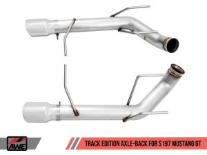 AWE Tuning - AWE Tuning S197 Mustang GT Axle-back Exhaust - Track Edition (Chrome Silver Tips) - Image 7