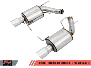 AWE Tuning - AWE Tuning S197 Mustang GT Axle-back Exhaust - Touring Edition (Chrome Silver Tips) - Image 4
