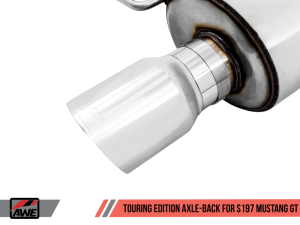 AWE Tuning - AWE Tuning S197 Mustang GT Axle-back Exhaust - Touring Edition (Chrome Silver Tips) - Image 7