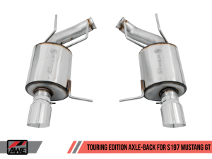 AWE Tuning - AWE Tuning S197 Mustang GT Axle-back Exhaust - Touring Edition (Chrome Silver Tips) - Image 9