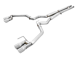 AWE Tuning - AWE Tuning 2018+ Ford Mustang GT (S550) Cat-back Exhaust - Track Edition (Quad Chrome Silver Tips) - Image 1