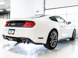 AWE Tuning - AWE Tuning 2018+ Ford Mustang GT (S550) Cat-back Exhaust - Track Edition (Quad Chrome Silver Tips) - Image 4