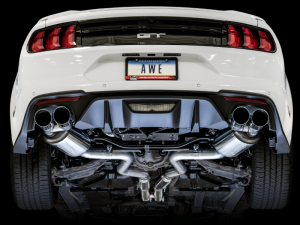 AWE Tuning - AWE Tuning 2018+ Ford Mustang GT (S550) Cat-back Exhaust - Touring Edition (Quad Chrome Silver Tips) - Image 5