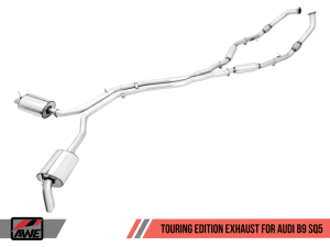 AWE Tuning - AWE Tuning Audi B9 SQ5 Non-Resonated Touring Edition Cat-Back Exhaust - No Tips (Turn Downs) - Image 1